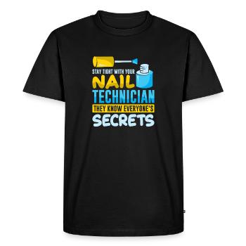 Designer de manucures Salon de manucure cosmétiques - T-shirt Premium bio Homme - noir - Devant - Nico (187cm)