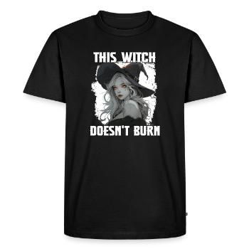 Sorcières Femmes T Sorcières disant | Sorcières de la fête d’Halloween - T-shirt Premium bio Homme - noir - Devant - Nico (187cm)