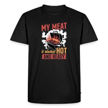 BBQ Grilling Meat Smoking Barbecue - Men's Premium Organic T-Shirt - black - Front - Nico (187cm)