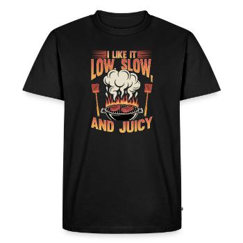 BBQ Grilling Meat Smoking Barbecue - Men's Premium Organic T-Shirt - black - Front - Nico (187cm)