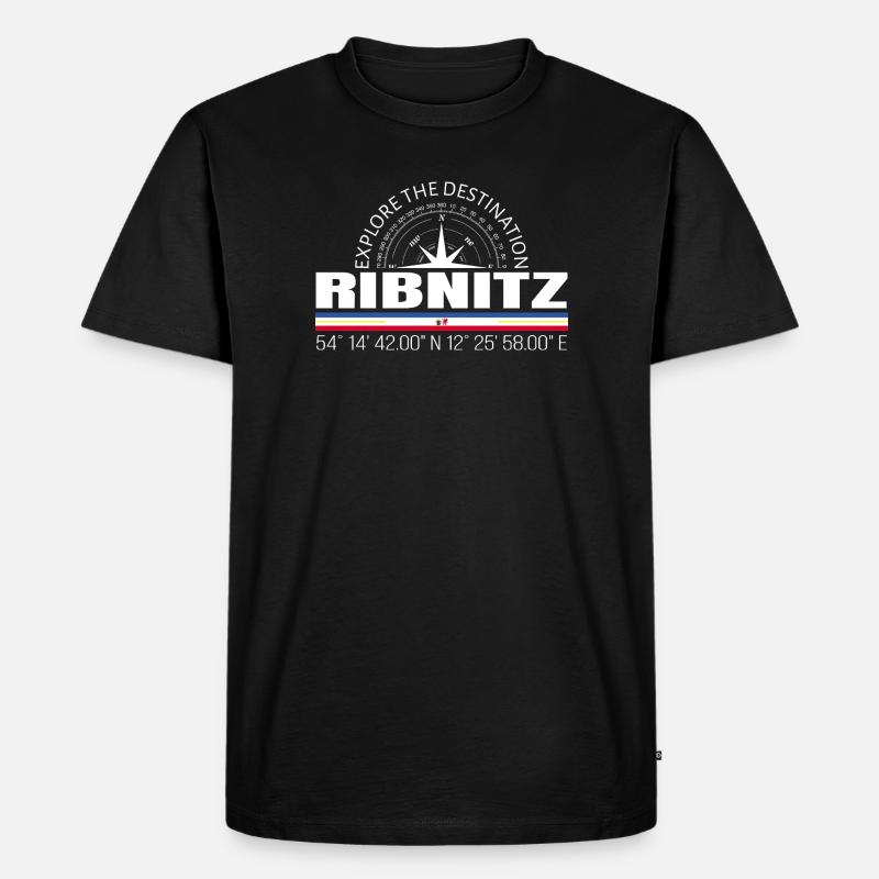 Ribnitz - Männer Premium Bio T-Shirt - Schwarz