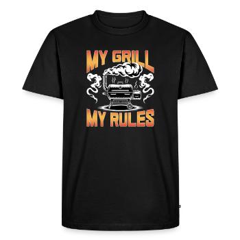 BBQ Grilling Meat Smoking Barbecue - Men's Premium Organic T-Shirt - black - Front - Nico (187cm)