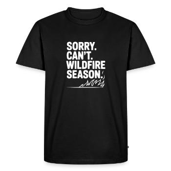 Désolé. Je ne peux pas. Saison des feux de forêt. - T-shirt Premium bio Homme - noir - Devant - Nico (187cm)
