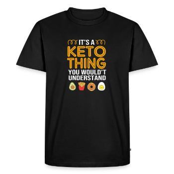 Keto Diet - Men's Premium Organic T-Shirt - black - Front - Nico (187cm)