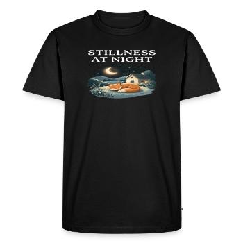 Stillness at Night Fox Animal Cottagecore Farm - Men's Premium Organic T-Shirt - black - Front - Nico (187cm)