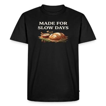 Slow Days Bread Herb Comfort Cottagecore Farm - Men's Premium Organic T-Shirt - black - Front - Nico (187cm)