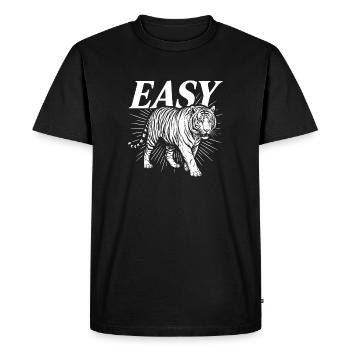 Easy Tiger Vintage Monochrome Graphic - Men's Premium Organic T-Shirt - black - Front - Nico (187cm)