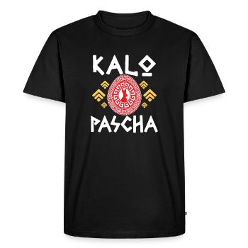 Kalo Pascha : Cercle du Lapin de Pâques - T-shirt Premium bio Homme - noir - Devant - Nico (187cm)