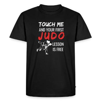 Touch Me Judo: Free Lesson - Men's Premium Organic T-Shirt - black - Front - Nico (187cm)