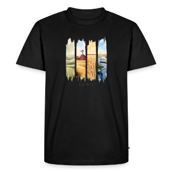 Voyage de vacances en Iowa – Motif de la vie à la campagne et des champs - T-shirt Premium bio Homme - noir - Devant - Nico (187cm)