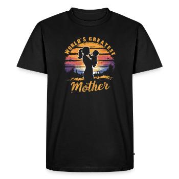 La plus grande mère du monde - T-shirt Premium bio Homme - noir - Devant - Nico (187cm)