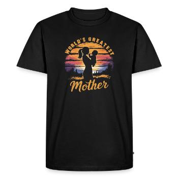 La plus grande mère du monde - T-shirt Premium bio Homme - noir - Devant - Nico (187cm)
