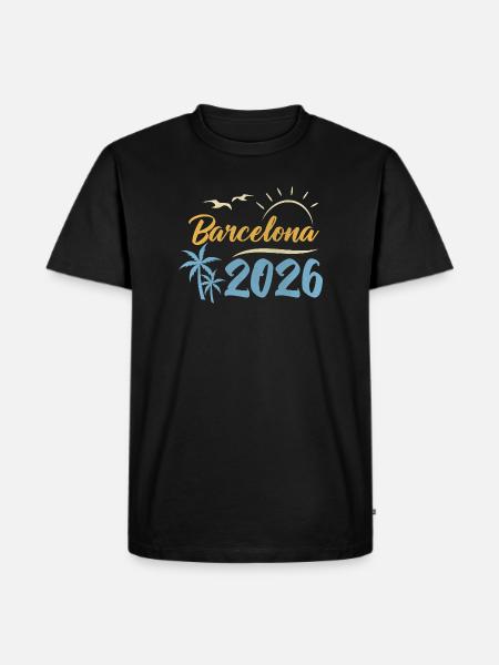 Barcelona 2026 - Männer Premium Bio T-Shirt - Schwarz