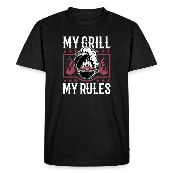 BBQ Grilling Meat Smoking Barbecue - Men's Premium Organic T-Shirt - black - Front - Nico (187cm)