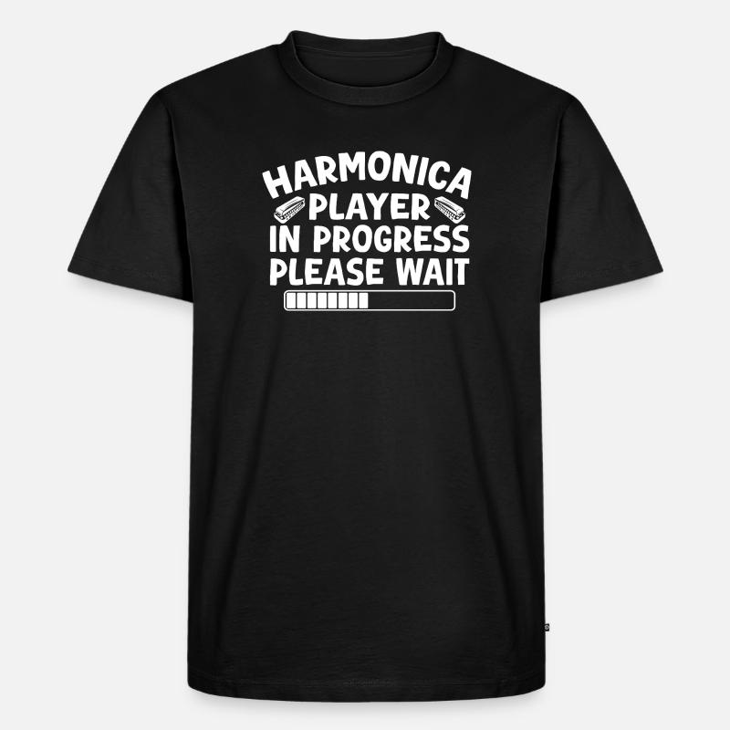 Harmonica Musican In Progress Harmonica - Männer Premium Bio T-Shirt - Schwarz