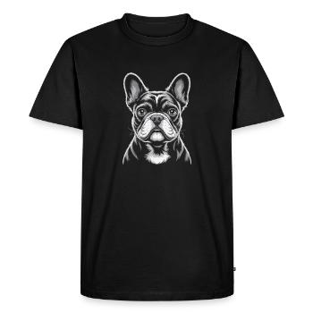 Bouledogue français Frenchie - T-shirt Premium bio Homme - noir - Devant - Nico (187cm)