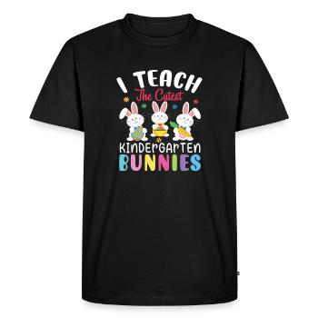J’enseigne aux lapins les plus mignons de maternelle - T-shirt Premium bio Homme - noir - Devant - Nico (187cm)
