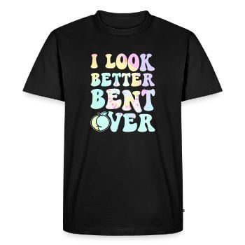 I Look Better Bent Over Tee - Men's Premium Organic T-Shirt - black - Front - Nico (187cm)