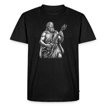 Zeus joue de la guitare - T-shirt Premium bio Homme - noir - Devant - Nico (187cm)