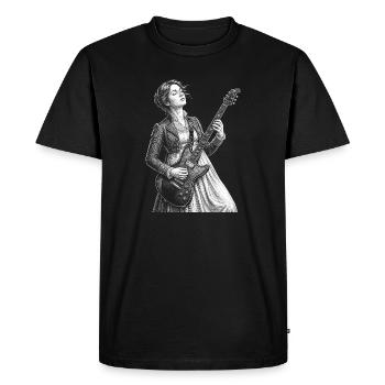 Jane Austen plays guitar - Men's Premium Organic T-Shirt - black - Front - Nico (187cm)