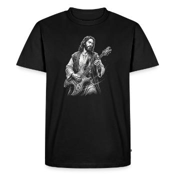 Jesus Christ plays guitar - Men's Premium Organic T-Shirt - black - Front - Nico (187cm)