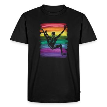 Boulderer Boulder Bouldering - Men's Premium Organic T-Shirt - black - Front - Nico (187cm)