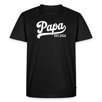 Papa 2026 Futur Papa 2026 - T-shirt Premium bio Homme - noir - Devant - Nico (187cm)