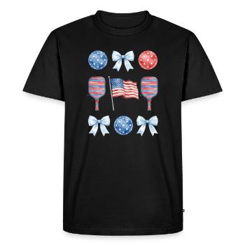 C’était drôle, c’était sorti ? Ramete de pickleball rétro - T-shirt Premium bio Homme - noir - Devant - Nico (187cm)