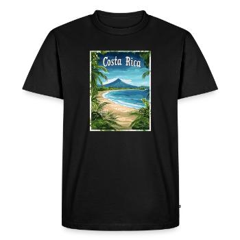 Paysage des plages tropicales du Costa Rica - T-shirt Premium bio Homme - noir - Devant - Nico (187cm)
