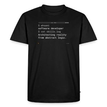 Chemise de terminal de codage pour développeurs logiciels - T-shirt Premium bio Homme - noir - Devant - Nico (187cm)
