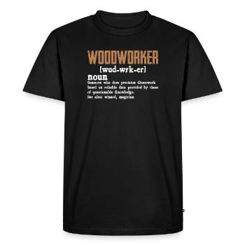 Définition du travail du bois : Artisan du cadeau - T-shirt Premium bio Homme - noir - Devant - Nico (187cm)