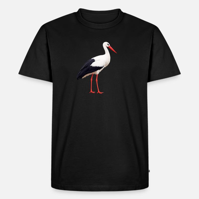 Storch - Männer Premium Bio T-Shirt - Schwarz