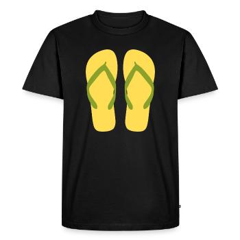 Tongs Jaune Ensoleillée - T-shirt Premium bio Homme - noir - Devant - Nico (187cm)