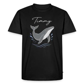 Timmy Whale Watercolor Sea Love Shirt - Men's Premium Organic T-Shirt - black - Front - Nico (187cm)