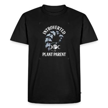 Introverted Plant Parent Moon Palms - Men's Premium Organic T-Shirt - black - Front - Nico (187cm)