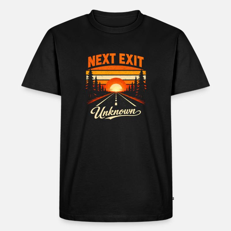 Next exit Unknown | Road trip - Men's Premium Organic T-Shirt - black