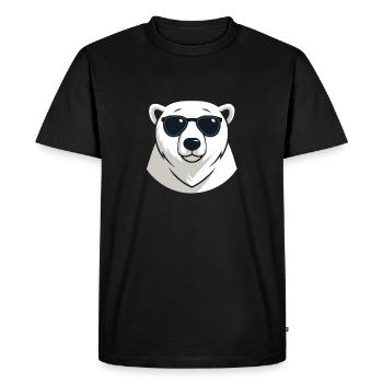 Polar bear in dark glasses - Men's Premium Organic T-Shirt - black - Front - Nico (187cm)