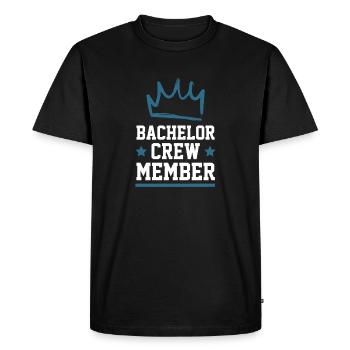 Bachelor Crew - Men's Premium Organic T-Shirt - black - Front - Nico (187cm)