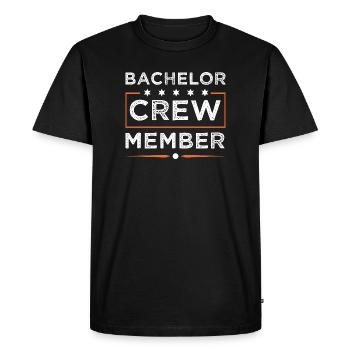 Bachelor Crew - Men's Premium Organic T-Shirt - black - Front - Nico (187cm)
