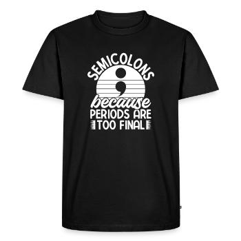 Points au point-virgule Trop Finale Point-virgule - T-shirt Premium bio Homme - noir - Devant - Nico (187cm)