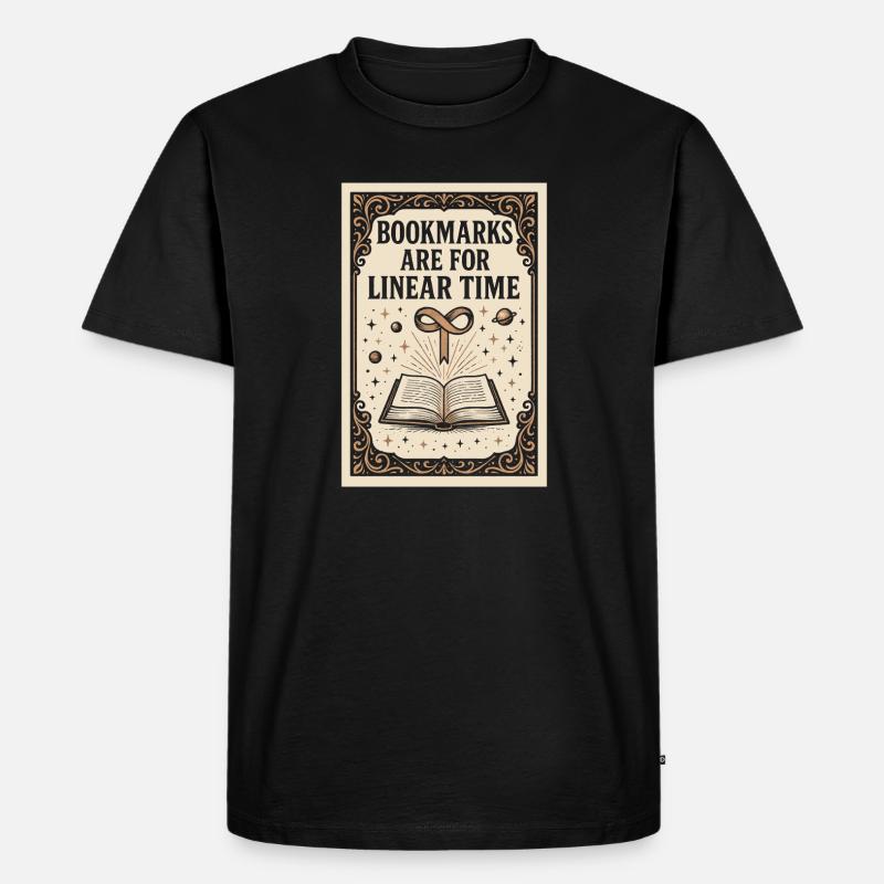 Lesezeichen für lineare Zeit | Sci-Fi Buch - Männer Premium Bio T-Shirt - Schwarz