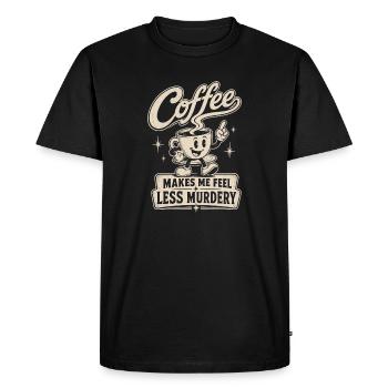 Le café me rend moins meurtrier - T-shirt Premium bio Homme - noir - Devant - Nico (187cm)
