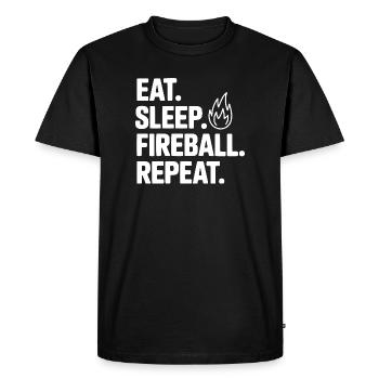 Eat. Sleep. Fireball. Repeat. - Men's Premium Organic T-Shirt - black - Front - Nico (187cm)