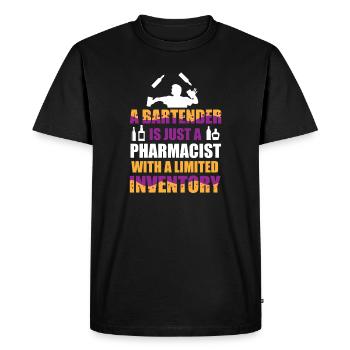 Barman Serveur Barman Barman - T-shirt Premium bio Homme - noir - Devant - Nico (187cm)