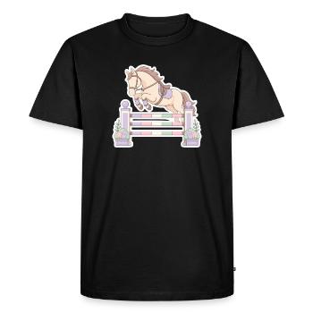 Obstacle au saut à cheval pastel - T-shirt Premium bio Homme - noir - Devant - Nico (187cm)