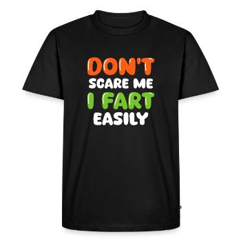 Ne péte-je pas drôle d’art typographique en lettres bulles - T-shirt Premium bio Homme - noir - Devant - Nico (187cm)