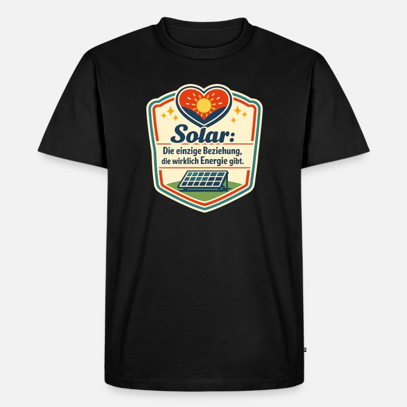 Solarliebe: Energie durch Liebe - Männer Premium Bio T-Shirt - Schwarz