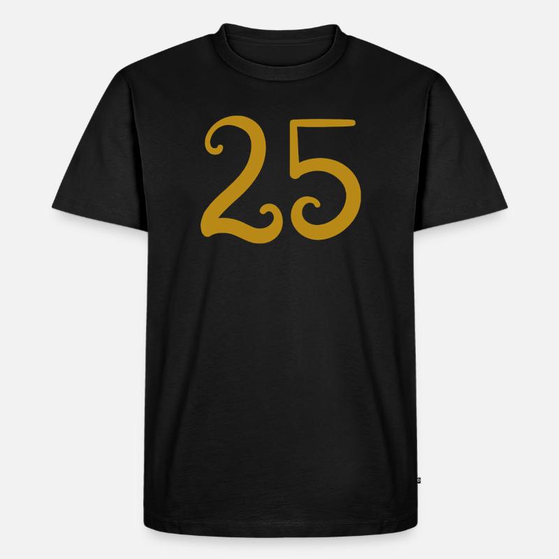 25 - Männer Premium Bio T-Shirt - Schwarz