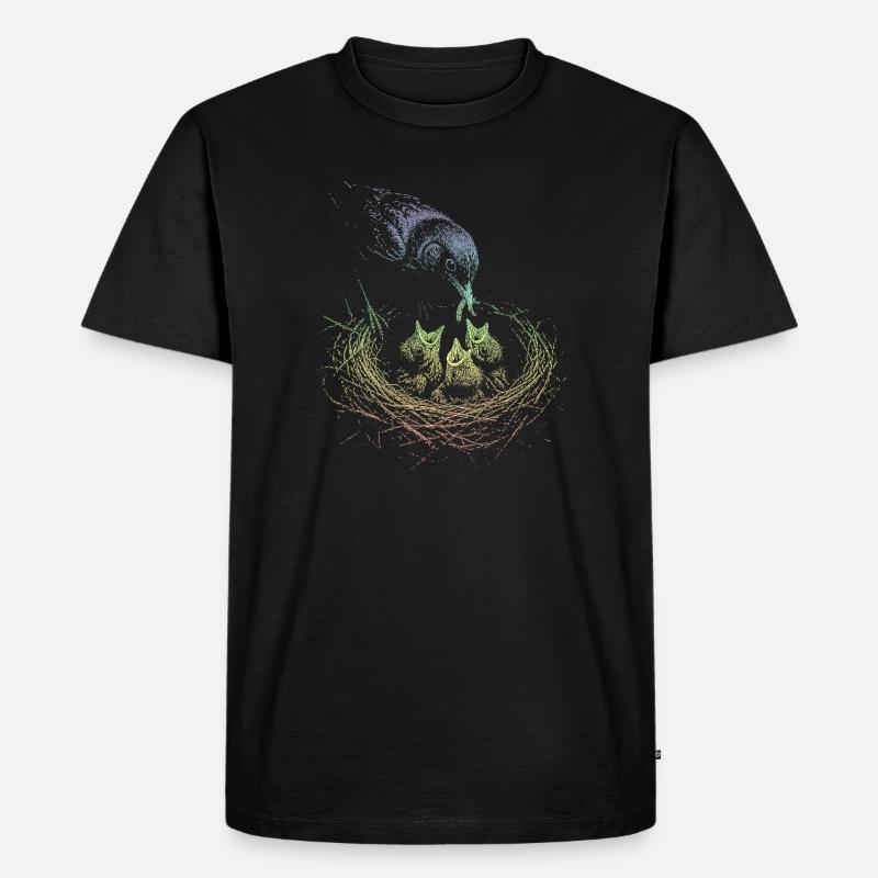 Amsel - Männer Premium Bio T-Shirt - Schwarz