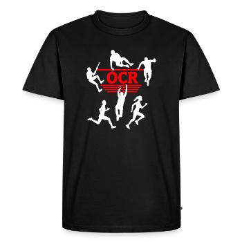 OCR Red – Obstacle Silhouette Design - Men's Premium Organic T-Shirt - black - Front - Nico (187cm)